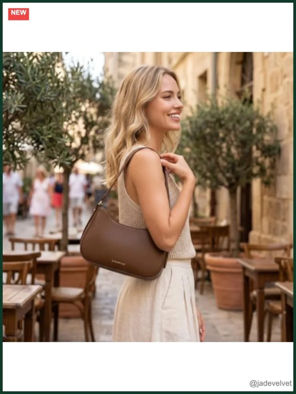 Vegan Leather Hobo Purse Small Shoulder Bag with Zipper